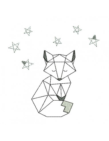 Motif de broderie machine renard origami