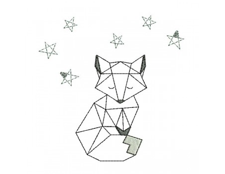 Motif de broderie machine renard origami