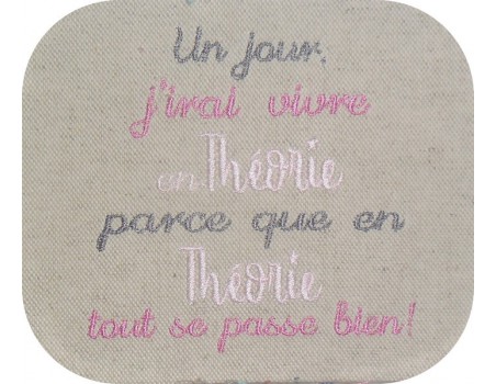 Motif de broderie  texte en théorie