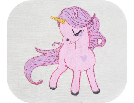 Instant download machine embroidery design baby Unicorn