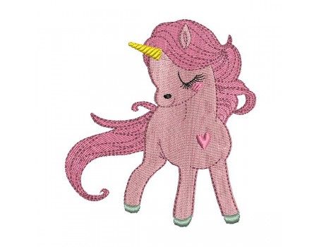 Instant download machine embroidery design baby Unicorn