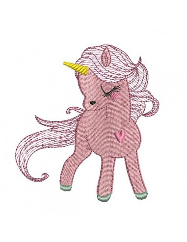 Instant download machine embroidery design  Unicorn heart