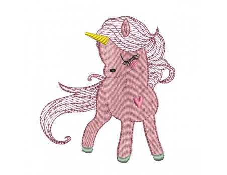 Instant download machine embroidery design  Unicorn heart