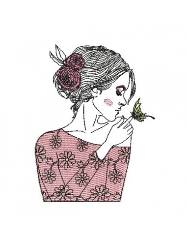 embroidery design woman parfume