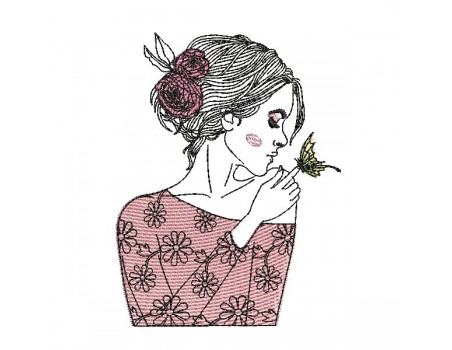 embroidery design woman parfume