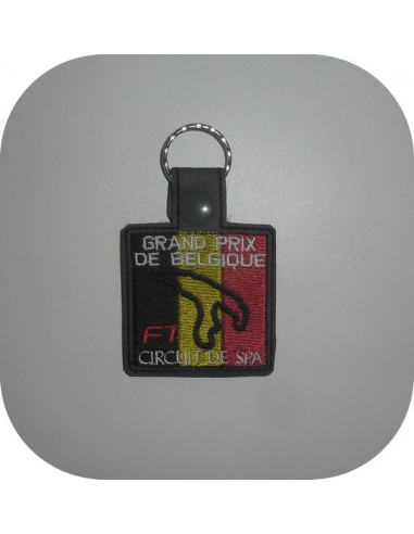 machine embroidery design  F1 France racing circuit keychains ith