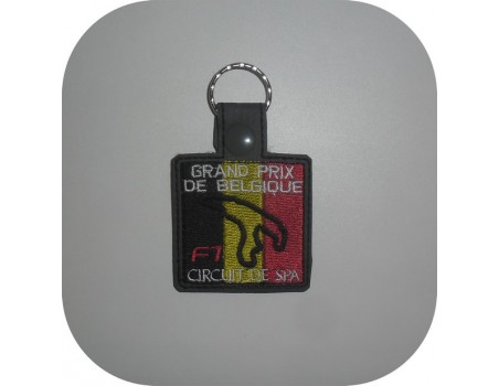 machine embroidery design  F1 France racing circuit keychains ith