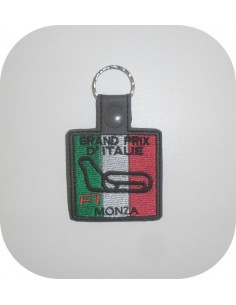 Motif de broderie machine porte clé circuit Italie ITH