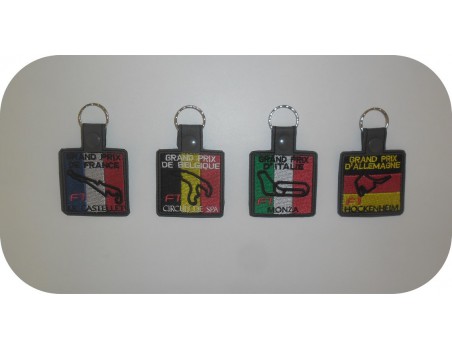 machine embroidery design  F1 Italy racing circuit keychains ith