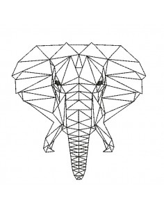 Motif de broderie machine tête d'éléphant origami