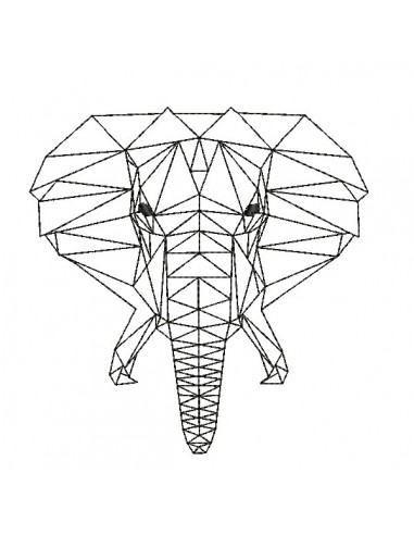 Motif de broderie machine tête d'éléphant origami