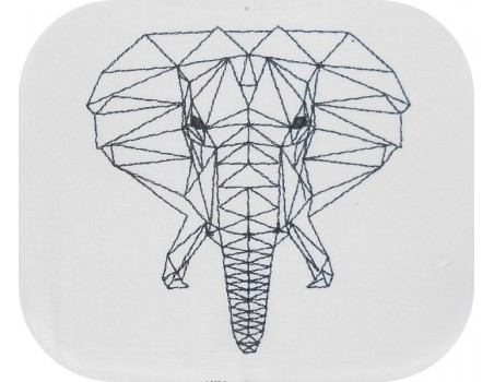 Motif de broderie machine tête d'éléphant origami