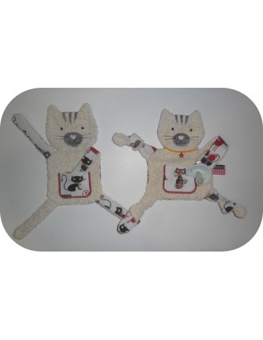 Motif de broderie machine doudou  chat  ITH