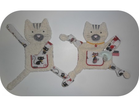 Motif de broderie machine doudou  chat  ITH