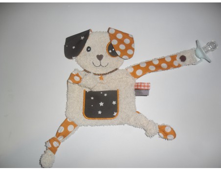 Motif de broderie machine doudou  chien  ITH