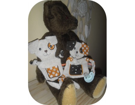 Motif de broderie machine doudou  chien  ITH