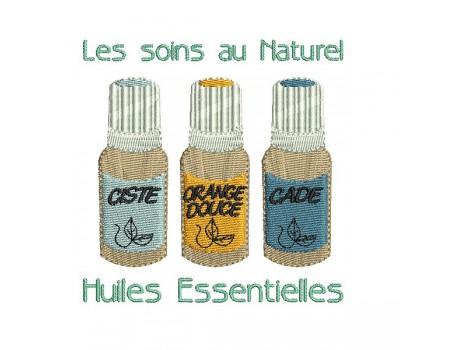 Motif de broderie machine Huiles Essentielles