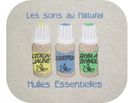 Motif de broderie machine Huiles Essentielles