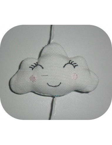 Motif de broderie machine mobile nuage  ITH