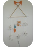 machine embroidery design  fox  for mobile child  ith