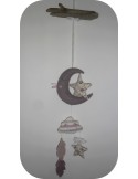 Motif de broderie machine mobile lune ITH