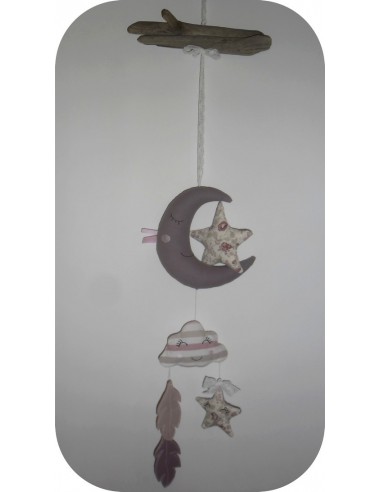 Motif de broderie machine mobile lune ITH