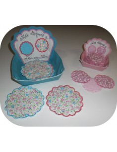 Motif de broderie machine corbeille  disques à démaquiller  ITH