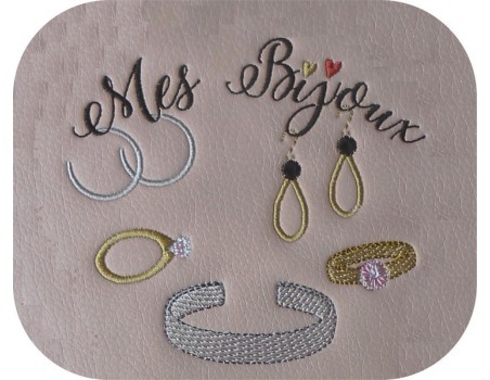 Motif de broderie machine bijoux