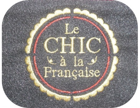 Motif de broderie machine cadre Chic