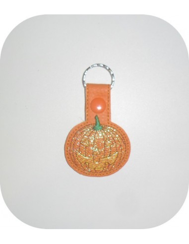 machine embroidery design pumpkin mylar keychains ith