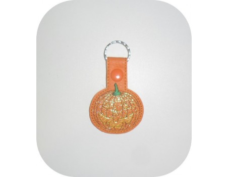 machine embroidery design pumpkin mylar keychains ith