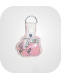machine embroidery design boxing gloves mylar keychains ith