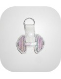 machine embroidery design dumbbells mylar keychains ith