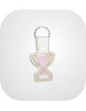 Motif de broderie machine porte clé coupe de champion en mylar  ITH