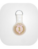 Motif de broderie machine porte clé médaille  d\'or en mylar  ITH