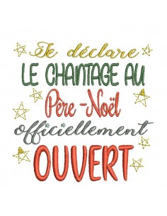 Motif de broderie machine chantage  père noël