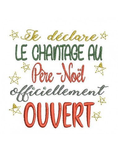 Motif de broderie machine chantage  père noël