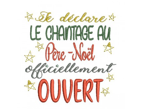 Motif de broderie machine chantage  père noël