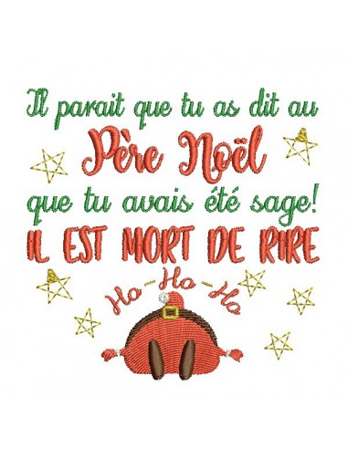 Motif de broderie machine père noël mdr