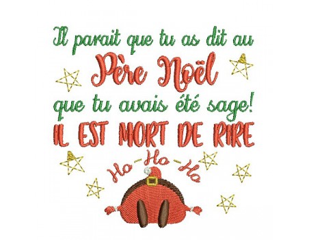 Motif de broderie machine père noël mdr