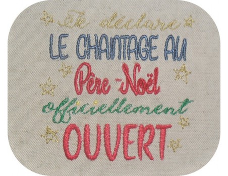 Motif de broderie machine chantage  père noël