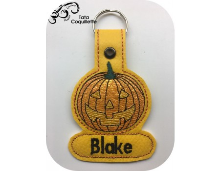 machine embroidery design pumpkin mylar keychains ith