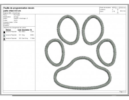 Instant download machine embroidery heart paws