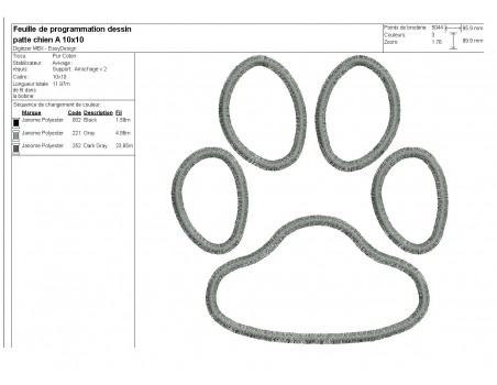 Instant download machine embroidery heart paws