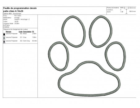 Instant download machine embroidery heart paws