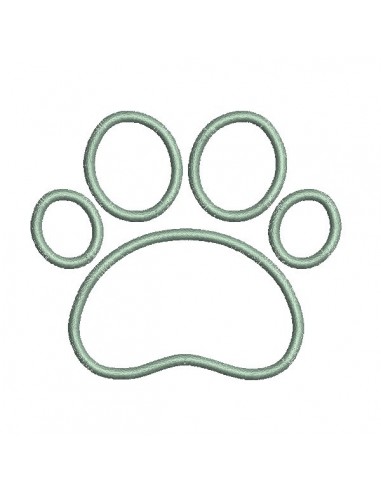 Instant download machine embroidery applique dog paw