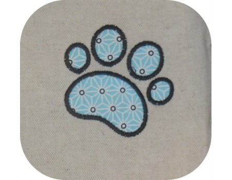 Motif de broderie machine appliqué patte de chat