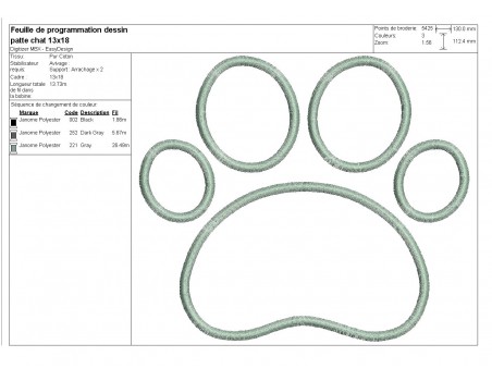 Instant download machine embroidery applique dog paw