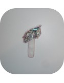 Instant dowload Embroidery design ITH bookmark feather