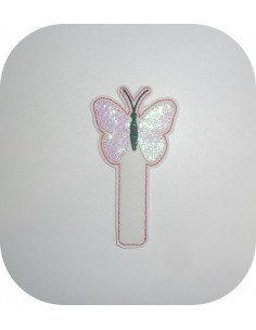 Motif de broderie machine ITH marque pages papillon